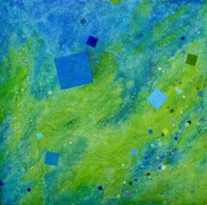 "View From the Zeppelin" (20"x20"x2") Acrylic on cradled panel