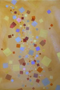 "Champagne" (22" x 15"), Watercolor and Japanese Mineral Pigment